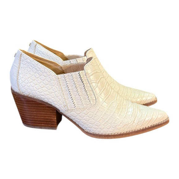 Sam Edelman Walton Croc-Embossed Leather Booties Women’s Size 7.5